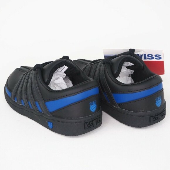 K-Swiss Ramli Low Classic Toddler Shoes Black Blue Leather Sports Sz 6.5 - Picture 9 of 12